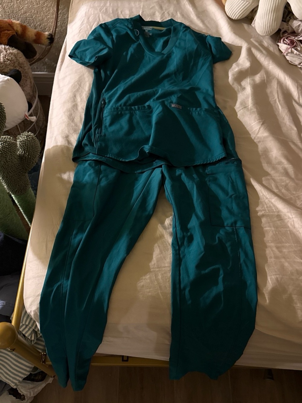 Landau Dark Green Women's Scrub Top and Pants Set